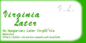 virginia later business card